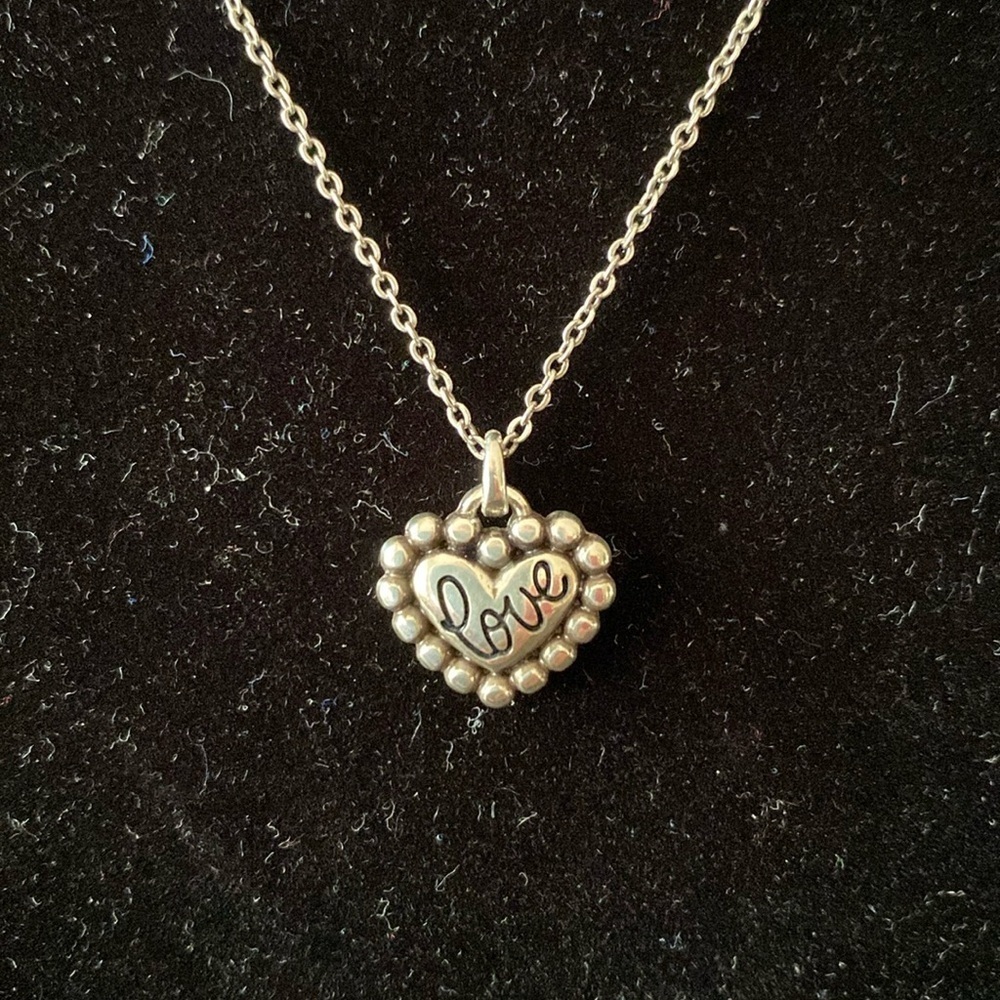 Brighton petite silver Be my love heart pendant collar necklace